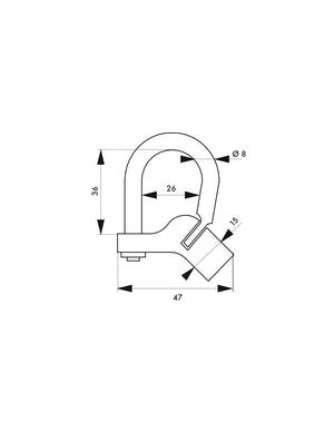 Lucchetto 29C chiave triangolare base angolare 5mm, ottone, da esterno - contatori, quadri elettrici, VVF, pompieri, manutenzione - THIRARD