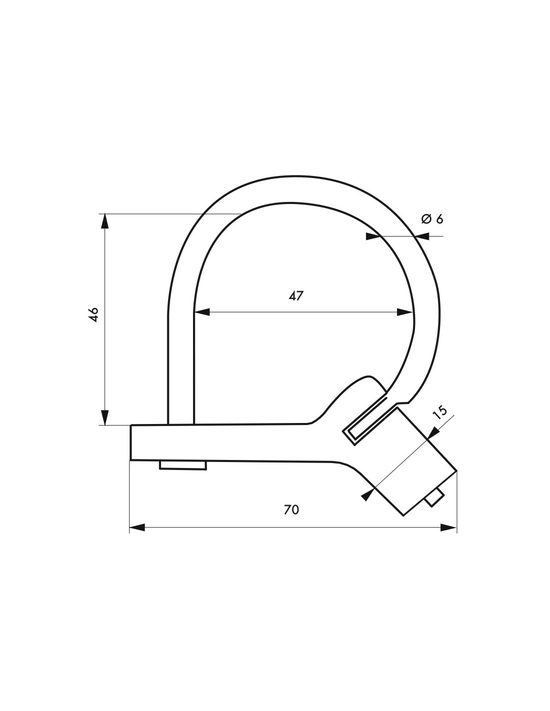Lucchetto 629C chiave triangolare base angolare 5mm, ottone, da esterno - contatori, quadri elettrici, VVF, pompieri, manutenzione - THIRARD