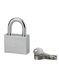 Lucchetto di sicurezza Disk, 4 chiavi reversibili, 50mm, arco in acciaio temprato nichelato, meccanismo a dischi - Serrurerie de Picardie