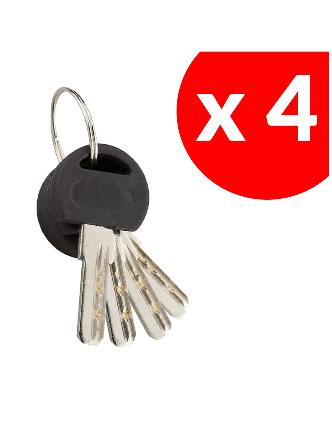 Lucchetto a chiave Reverso, ottone, esterno, arco in acciaio, 40mm, 4 chiavi - THIRARD