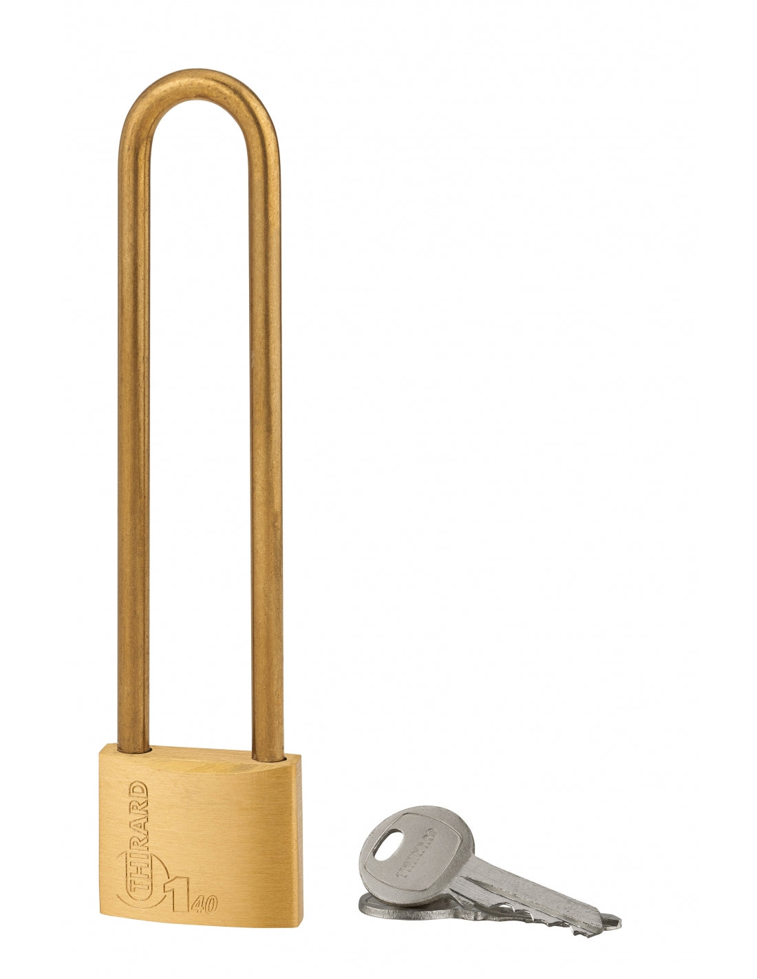 Lucchetto a chiave Tipo 1, ottone, da esterno, arco in ottone, 40mm, 2 chiavi - THIRARD
