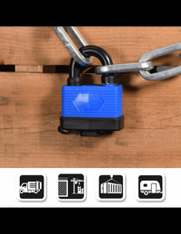 Lucchetto a lamelle, acciaio, da esterno, 40mm rivestito in PVC, 1/2 arco in acciaio, esterno, 2 chiavi - THIRARD