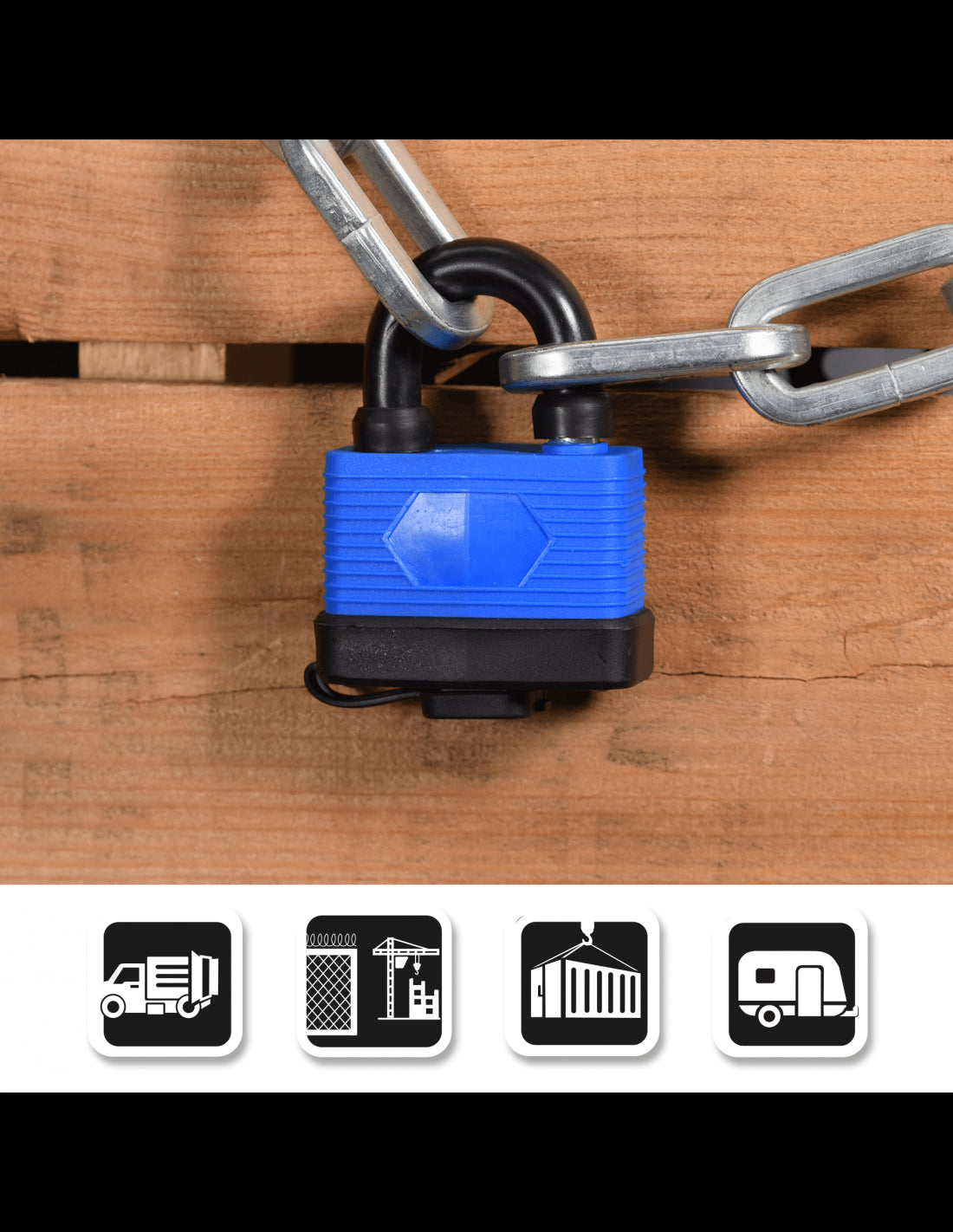 Lucchetto a lamelle, acciaio, da esterno, 40mm, rivestito in PVC, 2 chiavi in ottone nichelato - THIRARD