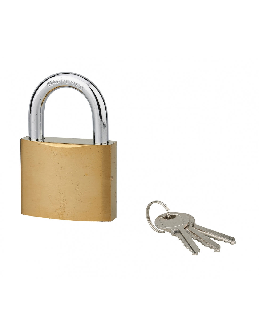 Lucchetto ACERA con chiave, base 60 mm, arco in acciaio temprato, 3 chiavi - SERRUPRIX