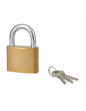 Lucchetto ACERA con chiave, base 60 mm, arco in acciaio temprato, 3 chiavi - SERRUPRIX