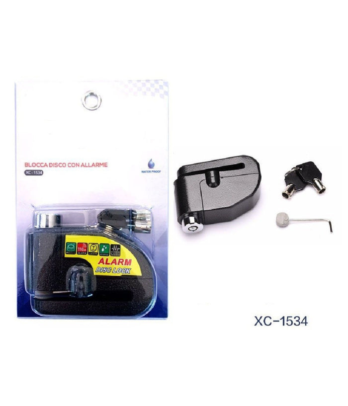 Lucchetto Antifurto Bloccadisco Con Allarme Sonoro 110db Per Moto Bici Xc-1534         