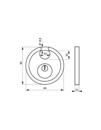 Lucchetto Astra tondo 80 mm, arco acciaio protetto, 2 chiavi - THIRARD