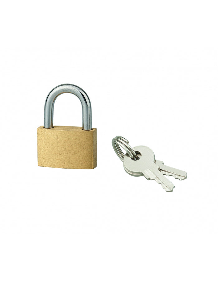 Lucchetto BASIC con chiave, base 20 mm, arco in acciaio, 2 chiavi - SERRUPRIX
