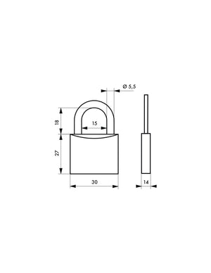 Lucchetto Better Idea, acciaio, interno, arco in acciaio, 30mm, 3 chiavi - THIRARD