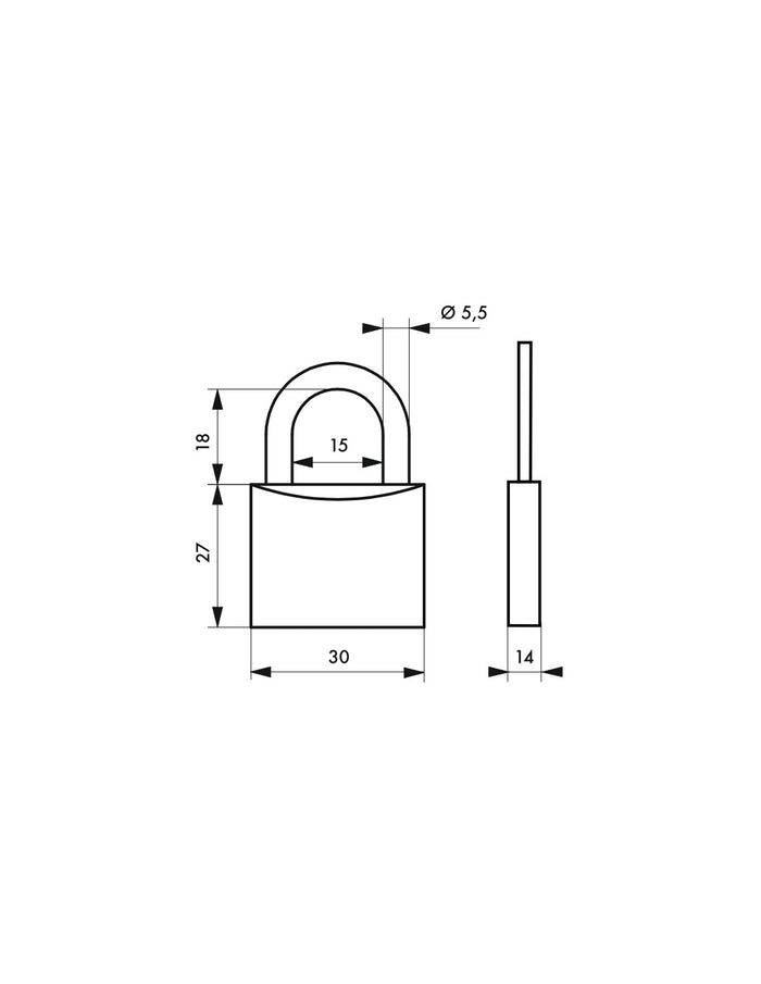 Lucchetto Bulmlecom Extra Lock, acciaio, interno, arco in acciaio, 30mm, 3 chiavi - THIRARD