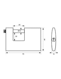 Lucchetto Cargo 70mm, 2 chiavi Transit 2, ottone pieno, arco acciaio inox, serranda, container, garage,  per industria - THIRARD