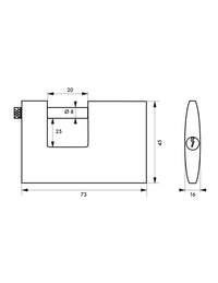Lucchetto Cargo 70mm, 2 chiavi Adriatic, ottone pieno, arco acciaio inox, serranda, container, garage,  per industria - THIRARD