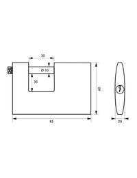 Lucchetto Cargo 85mm, 2 chiavi Adriatic, ottone, arco acciaio inox, serranda, container, garage, per industria - THIRARD