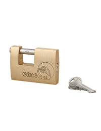 Lucchetto Cargo 85mm, 2 chiavi HG5, ottone pieno, arco acciaio inox, serranda, container, garage, per industria - THIRARD