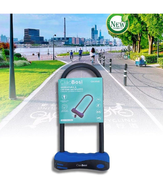 Lucchetto Catena Catenaccio Acciaio Forma U Per Bici Bicicletta Moto Mtb Cx-9548         