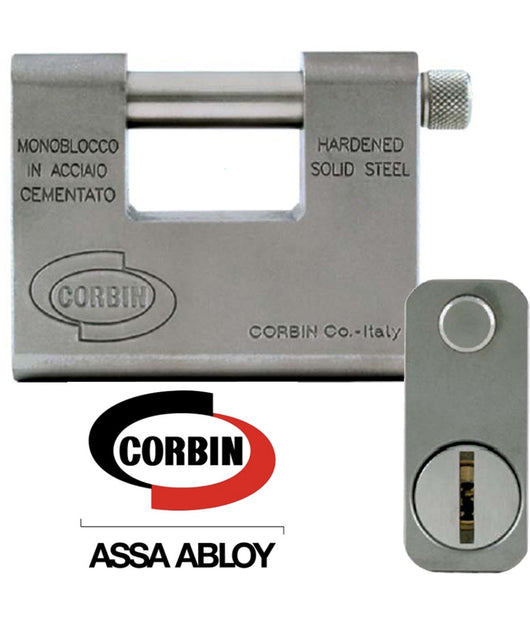 Lucchetto Catenaccio Monoblocco In Acciaio Cementato Grizzly Corbin Antitrapano         