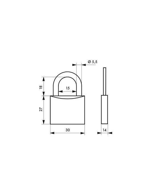 Lucchetto Mucca 7, acciaio, interno, arco in acciaio, 30mm, 3 chiavi - THIRARD
