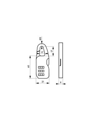 Lucchetto codice SP, bagagli, 21mm, arco in acciaio nichelato, 3 cifre - Serrurerie de Picardie