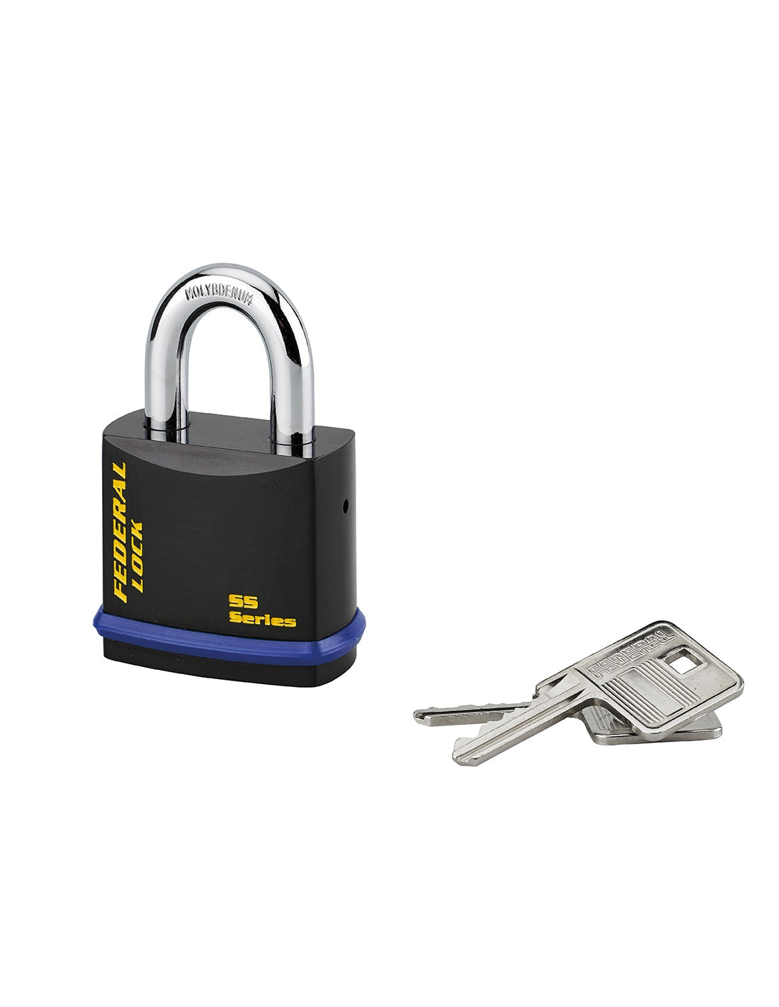Lucchetto con chiave Federal Lock 720, acciaio, costruzione, arco in molibdeno, 54mm, 2 chiavi, nero - THIRARD