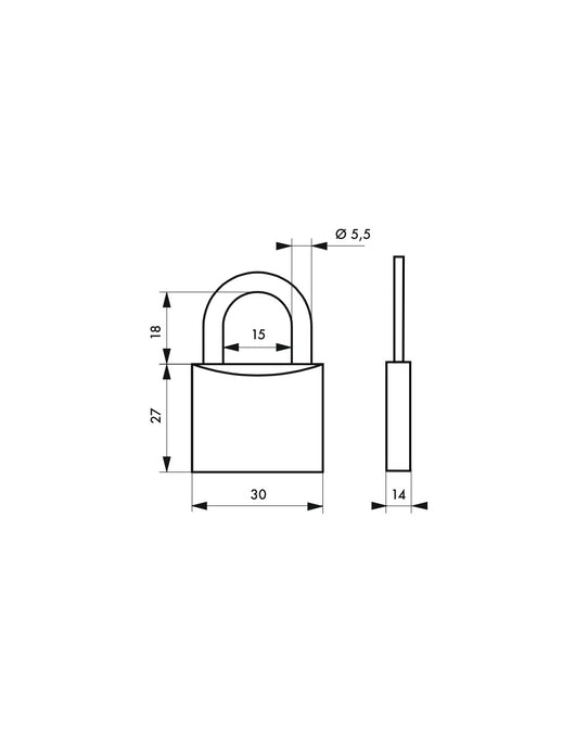 Lucchetto segno zodiacale Gemelli, acciaio, interno, arco in acciaio, 30mm, 3 chiavi - THIRARD