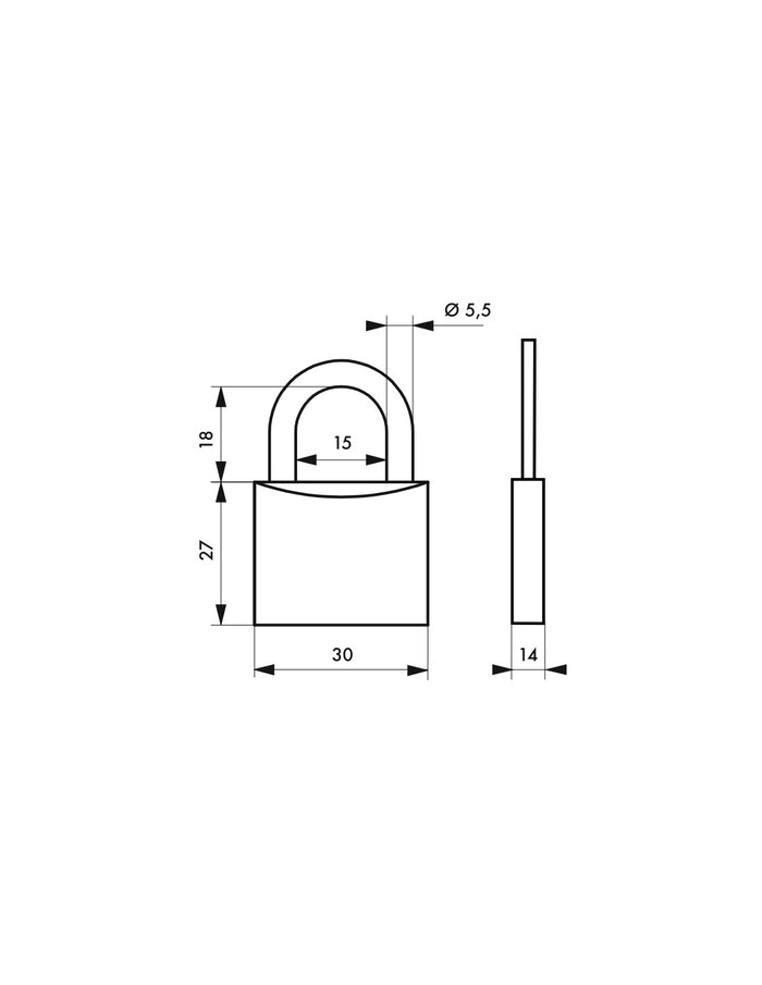 Lucchetto segno zodiacale Gemelli, acciaio, interno, arco in acciaio, 30mm, 3 chiavi - THIRARD