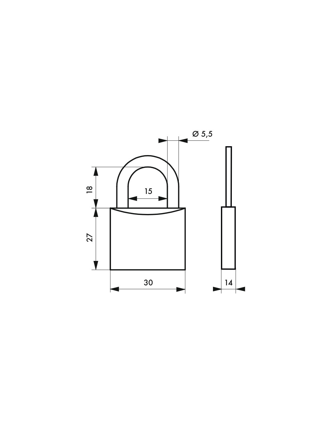 Lucchetto Palestra Line Sport Surf, acciaio, interno, arco in acciaio, 30mm, 3 chiavi - THIRARD