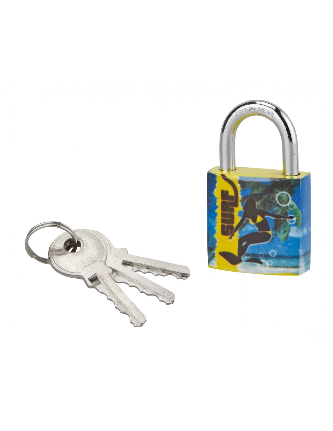 Lucchetto Palestra Line Sport Surf, acciaio, interno, arco in acciaio, 30mm, 3 chiavi - THIRARD