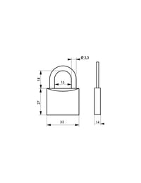 Lucchetto con chiave SP Color, 30mm, arco in acciaio temprato, 2 chiavi - Serrurerie de Picardie