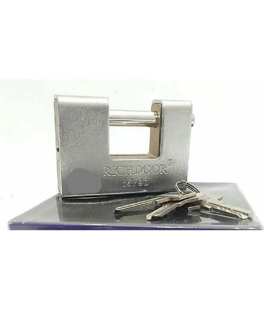 Lucchetto Corazzato Antiscasso 90mm Con 3 Chiavi Antifurto Corazzato         