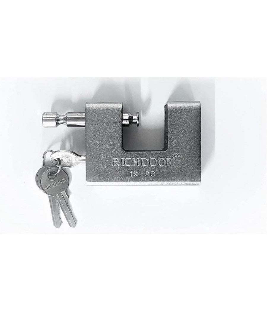 Lucchetto Corazzato Antiscasso 90mm Con 3 Chiavi Antifurto Corazzato         