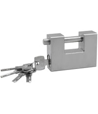 Lucchetto Corazzato In Acciaio Temprato Antiscasso Catenaccio Per Serrande 84mm         