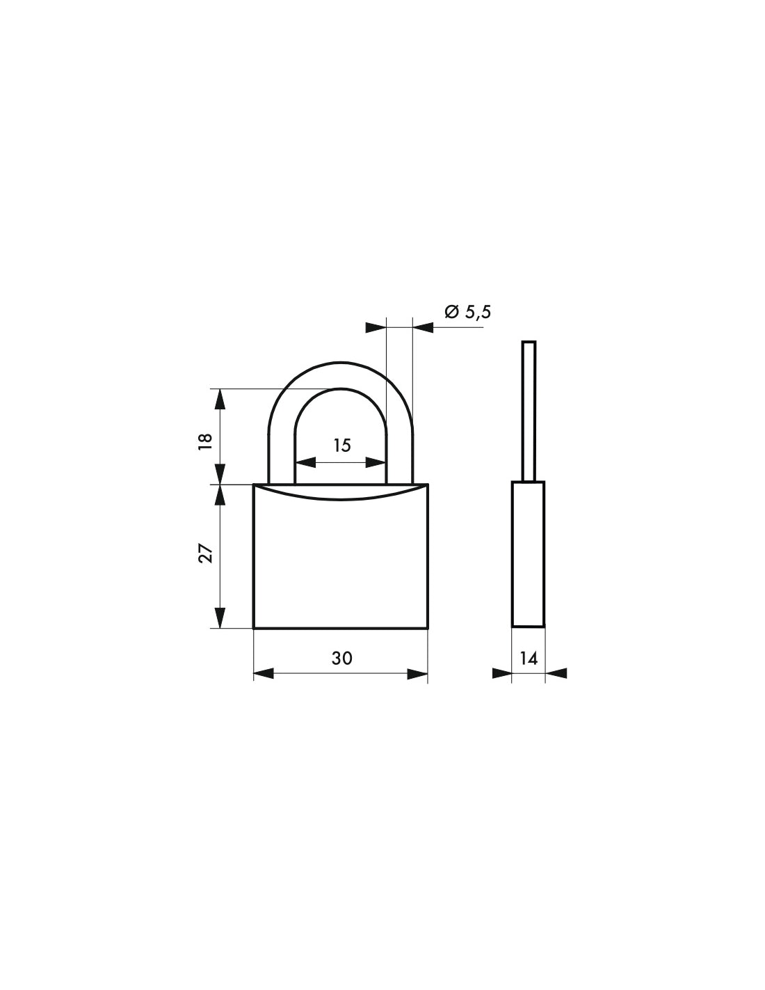 Lucchetto da nuoto Line Sport, acciaio, interno, arco in acciaio, 30mm, 3 chiavi - THIRARD