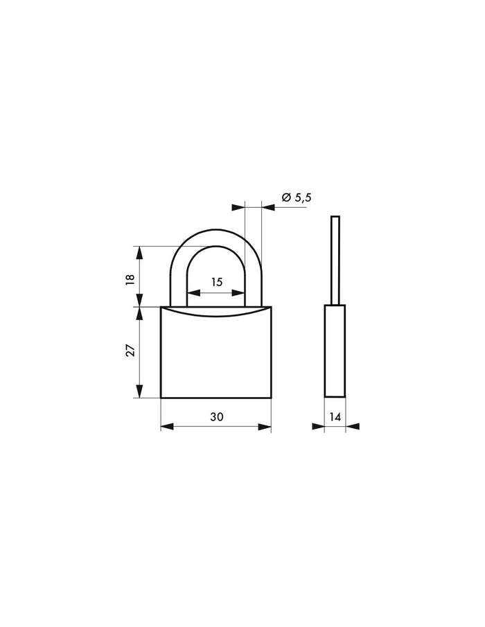 Lucchetto da nuoto Line Sport, acciaio, interno, arco in acciaio, 30mm, 3 chiavi - THIRARD