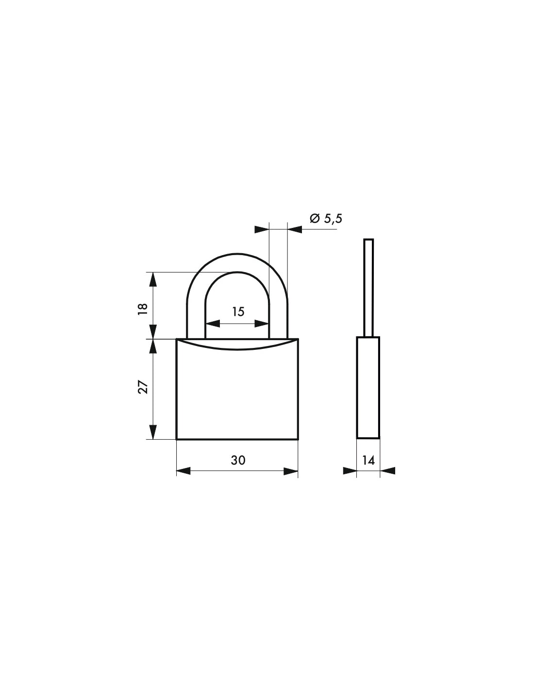 Lucchetto Fashion Leather, acciaio, interno, arco in acciaio, 30mm, nero, 3 chiavi - THIRARD
