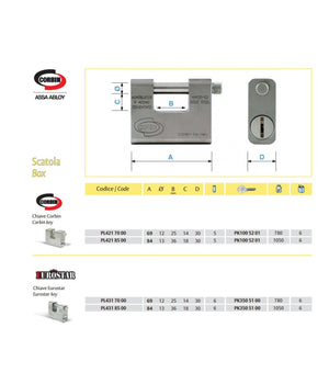 Lucchetto Grizzly In Acciaio Cementato Antitrapano Con Chiave Dom Corbin         
