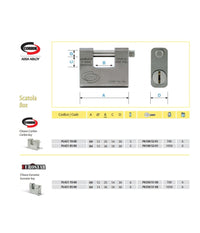 Lucchetto Grizzly In Acciaio Cementato Antitrapano Con Chiave Dom Corbin     -69 Mm   -