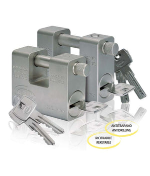 Lucchetto Grizzly In Acciaio Cementato Antitrapano Con Chiave Dom Corbin     -69 Mm   -