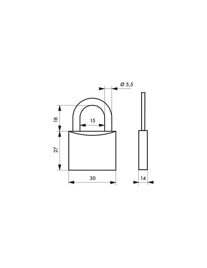 Lucchetto Happy Lock, acciaio, interno, arco in acciaio, 30mm, blu, 3 chiavi - THIRARD