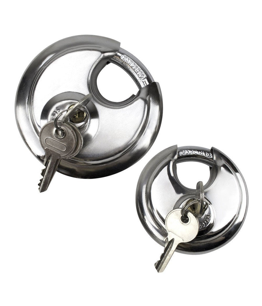 Lucchetto In Acciaio Corazzato Blocca Disco Per Moto Bici 70mm Con 2 Chiavi         