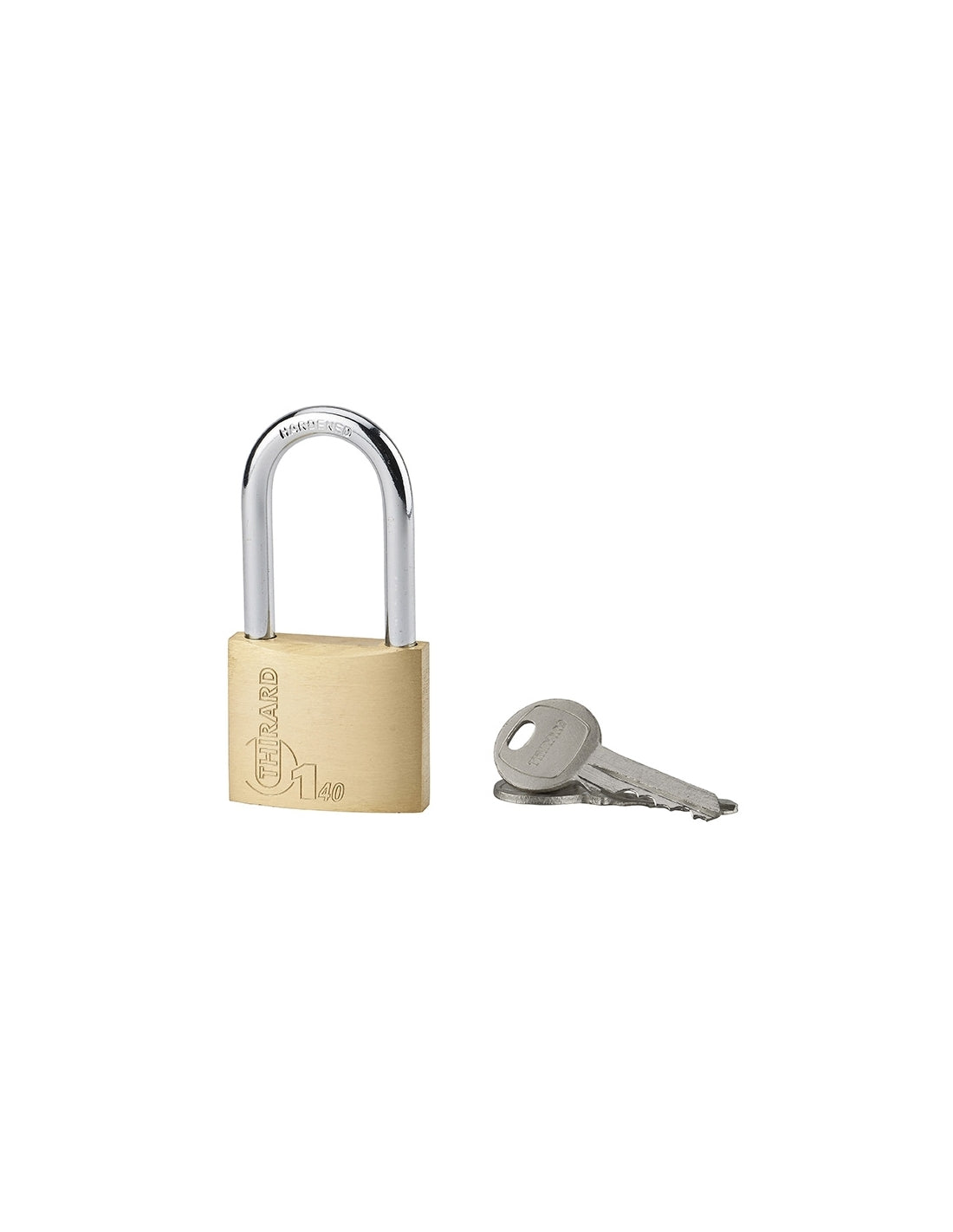 Lucchetto ottone 40Mm arco in acciaio 44mm, 2 chiavi - THIRARD
