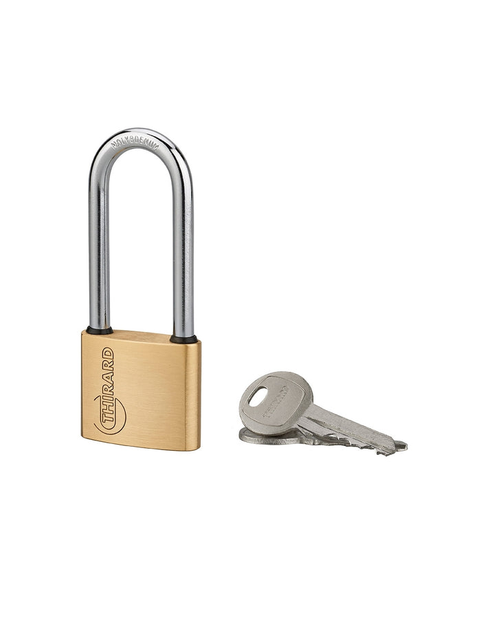 Lucchetto Ruck, ottone, interno, arco mezza altezza in acciaio, 40 mm, 2 chiavi - THIRARD