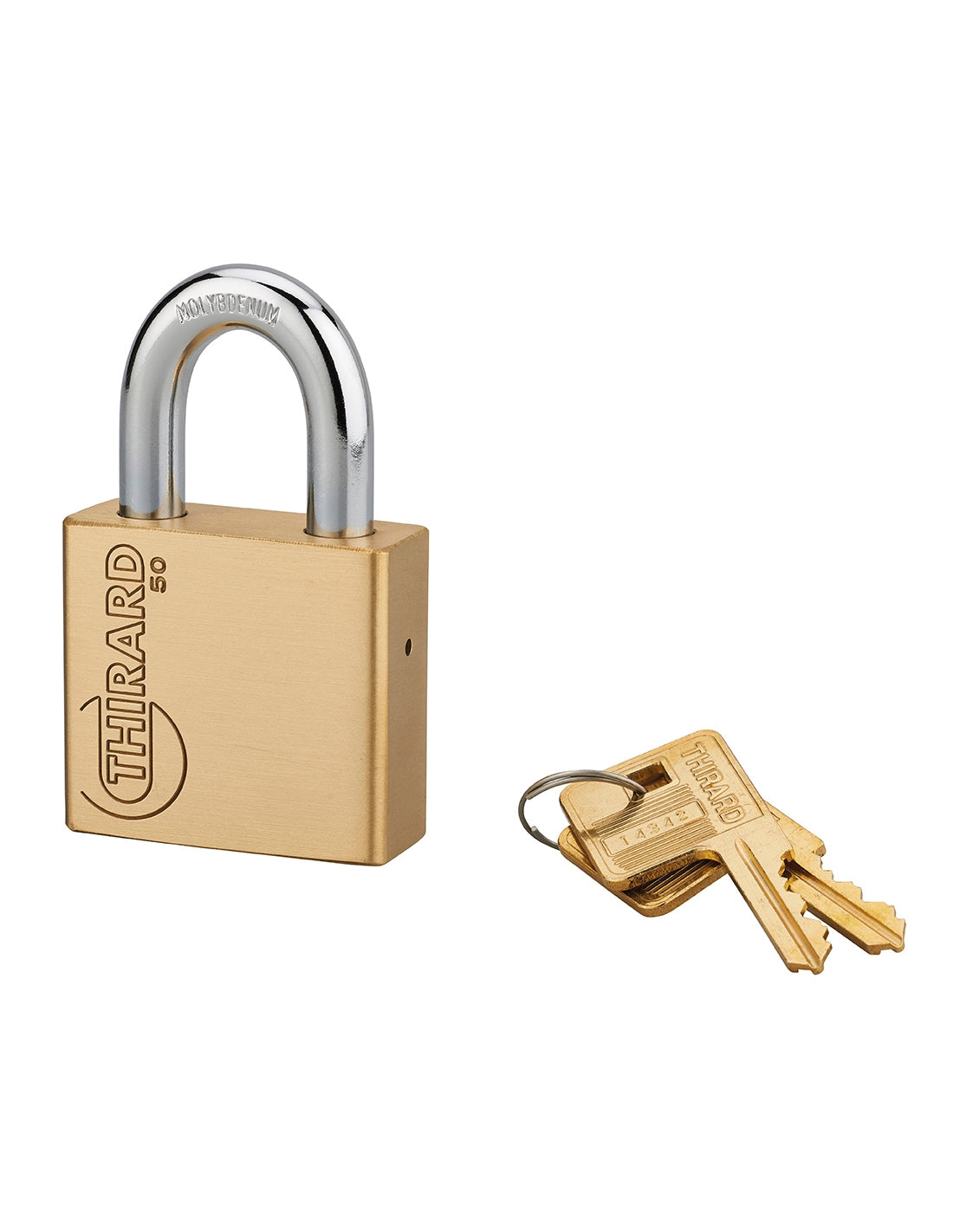 Lucchetto Trek, da esterno, 50 mm, ottone, 2 chiavi - THIRARD