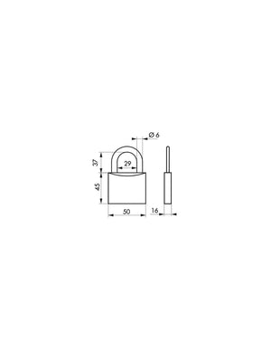Lucchetto Inox Transit 2 50mm - arco Inox - 2 chiavi reversibili - THIRARD