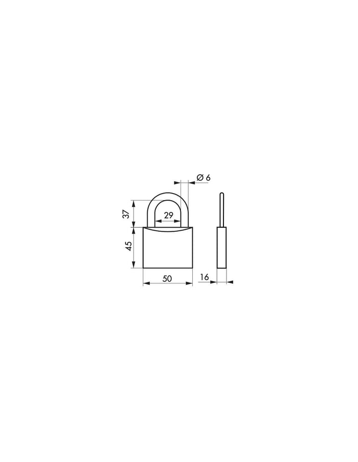 Lucchetto Inox Transit 2 50mm - arco Inox - 2 chiavi reversibili - THIRARD