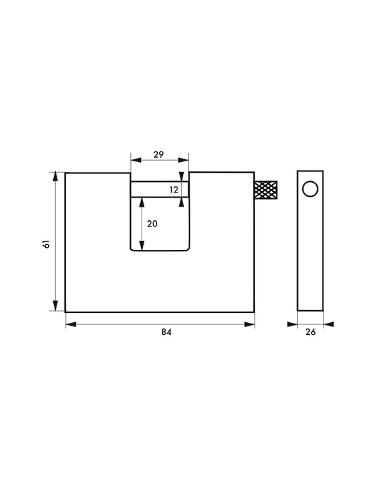 Lucchetto Land blindato, acciaio, da esterno, arco in acciaio, 80mm, 3 chiavi - THIRARD
