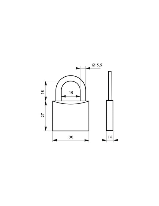 Lucchetto Line Sport Basket, acciaio, interno, arco in acciaio, 30mm, 3 chiavi - THIRARD