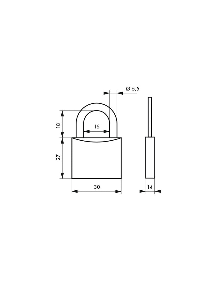 Lucchetto Line Sport Basket, acciaio, interno, arco in acciaio, 30mm, 3 chiavi - THIRARD