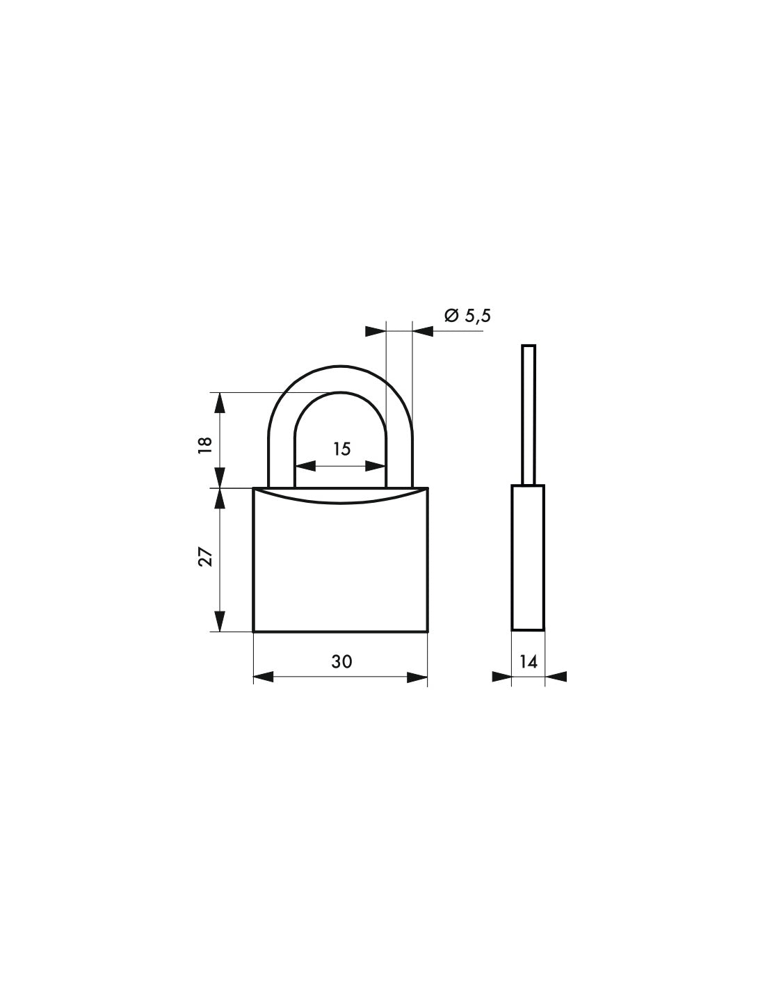 Lucchetto Line Sport Tennis, acciaio, interno, arco in acciaio, 30mm, 3 chiavi - THIRARD