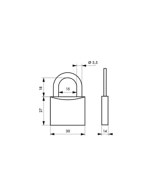 Lucchetto Line Sport Tennis, acciaio, interno, arco in acciaio, 30mm, 3 chiavi - THIRARD
