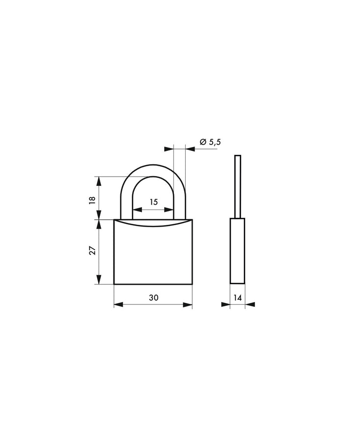 Lucchetto Line Sport Tennis, acciaio, interno, arco in acciaio, 30mm, 3 chiavi - THIRARD